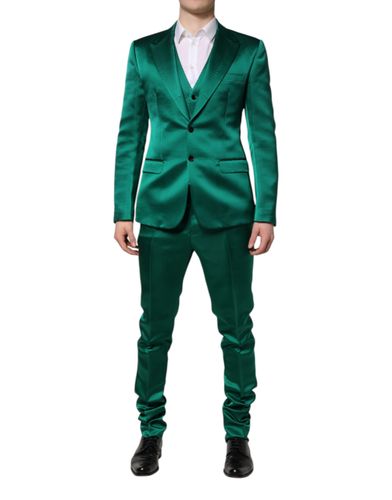 Silk 3 Piece Single Breasted Men's Suit - Dolce & Gabbana - Modalova