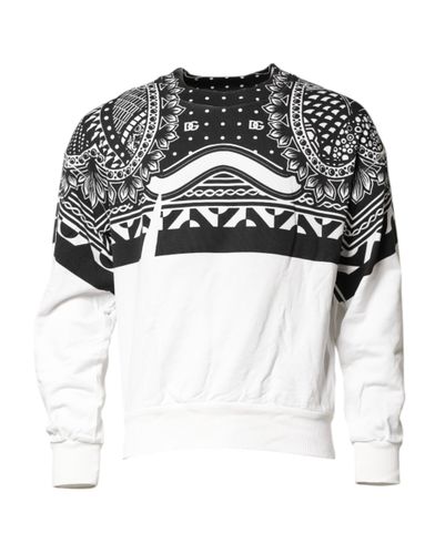 Black White Bandana Cotton Men Sweatshirt Men's Sweater - Dolce & Gabbana - Modalova
