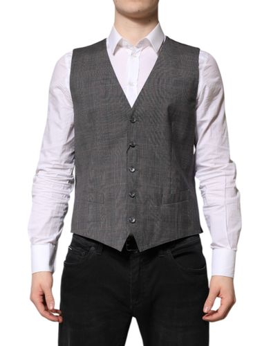 Plaid Wool Formal Dress Waistcoat Men's Vest - Dolce & Gabbana - Modalova