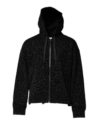 Leopard Full Zip Hooded Sweatshirt Men's Sweater - Dolce & Gabbana - Modalova