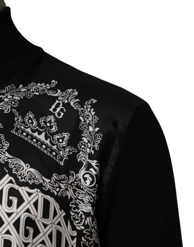 Black White Bandana Print Full Zip Men's Sweater - Dolce & Gabbana - Modalova