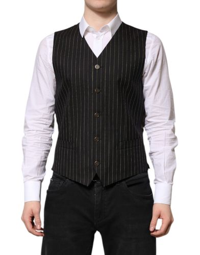 Stripes Wool Formal Men Waistcoat Men's Vest - Dolce & Gabbana - Modalova