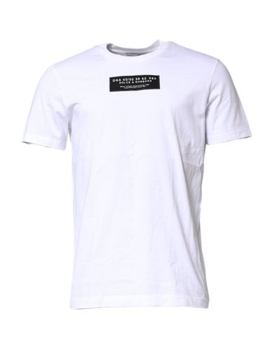Cotton Logo Patch Crew Neck Men's T-shirt - Dolce & Gabbana - Modalova
