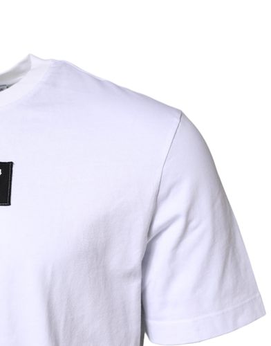 Cotton Logo Patch Crew Neck Men's T-shirt - Dolce & Gabbana - Modalova