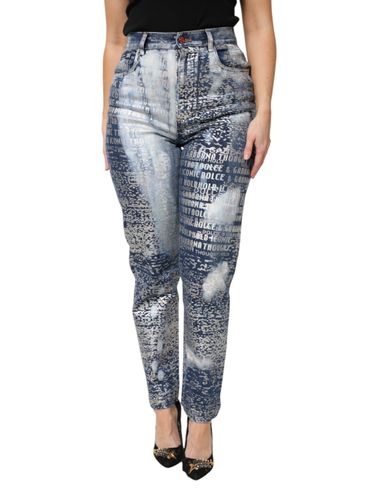 Washed Print High Waist Denim Women's Jeans - Dolce & Gabbana - Modalova