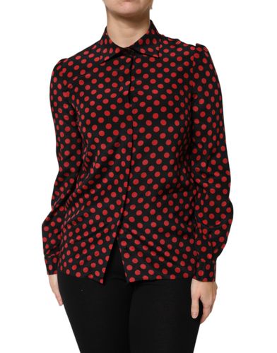 Black Red Polka Dot Silk Long Sleeves Women's Top (Pre-Owned) - Dolce & Gabbana - Modalova