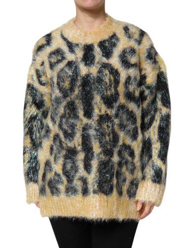 Leopard Mohair Crew Neck Women's Sweater - Dolce & Gabbana - Modalova