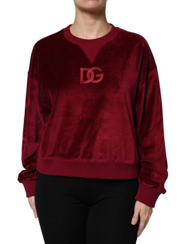 Cotton Velvet Crew Neck Pullover Women's Sweater - Dolce & Gabbana - Modalova