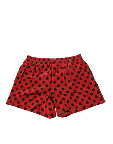 Red Silk Polka Dot Boxer Shorts Men's Underwear - Dolce & Gabbana - Modalova