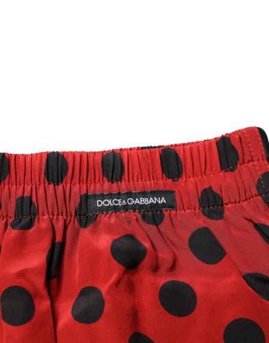 Red Silk Polka Dot Boxer Shorts Men's Underwear - Dolce & Gabbana - Modalova
