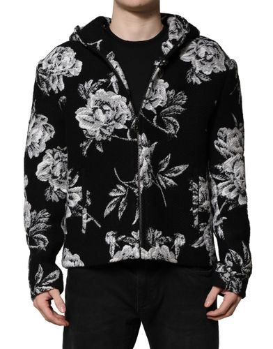 Wool Floral Printed Men Hooded Men's Jacket - Dolce & Gabbana - Modalova
