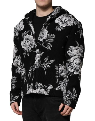 Wool Floral Printed Men Hooded Men's Jacket - Dolce & Gabbana - Modalova