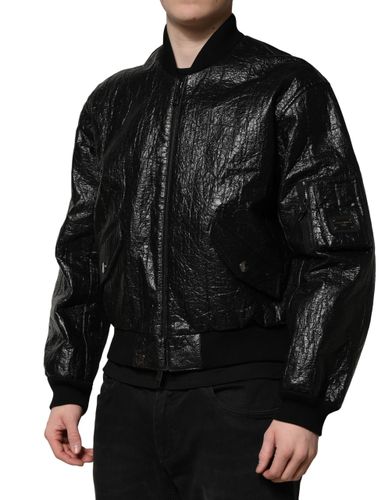 Logo Plaque Bomber Full Zipper Men's Jacket - Dolce & Gabbana - Modalova