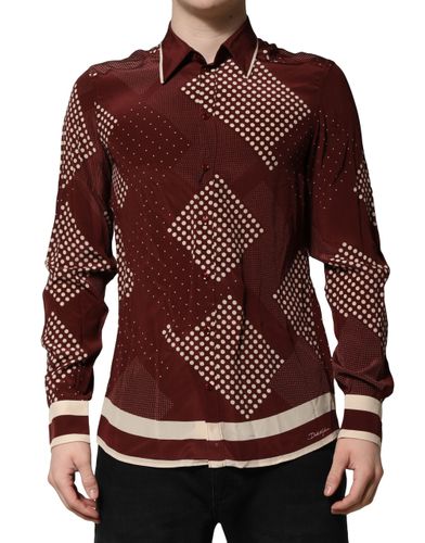 Dotted Silk Long Sleeve Casual Men's Shirt - Dolce & Gabbana - Modalova