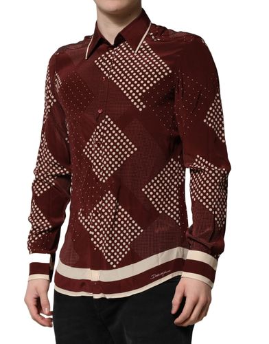 Dotted Silk Long Sleeve Casual Men's Shirt - Dolce & Gabbana - Modalova