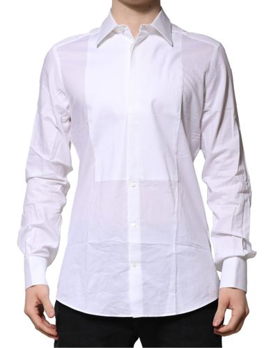 Bib Cotton Poplin GOLD Men Formal Men's Shirt - Dolce & Gabbana - Modalova