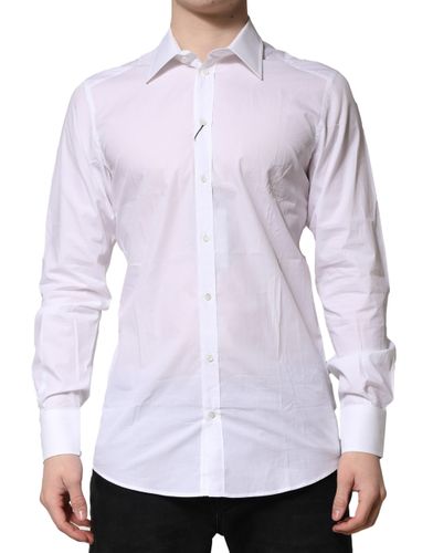Cotton Long Sleeves GOLD Formal Men's Shirt - Dolce & Gabbana - Modalova