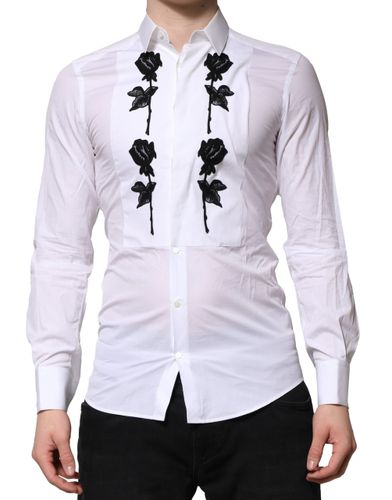 Floral Embroidery Men GOLD Formal Men's Shirt (Pre-Owned) - Dolce & Gabbana - Modalova