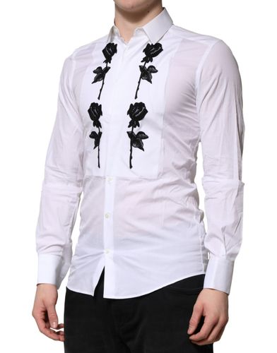 Floral Embroidery Men GOLD Formal Men's Shirt (Pre-Owned) - Dolce & Gabbana - Modalova