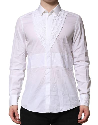 Cotton Ruffled Detailing Formal Men's Shirt (Pre-Owned) - Dolce & Gabbana - Modalova