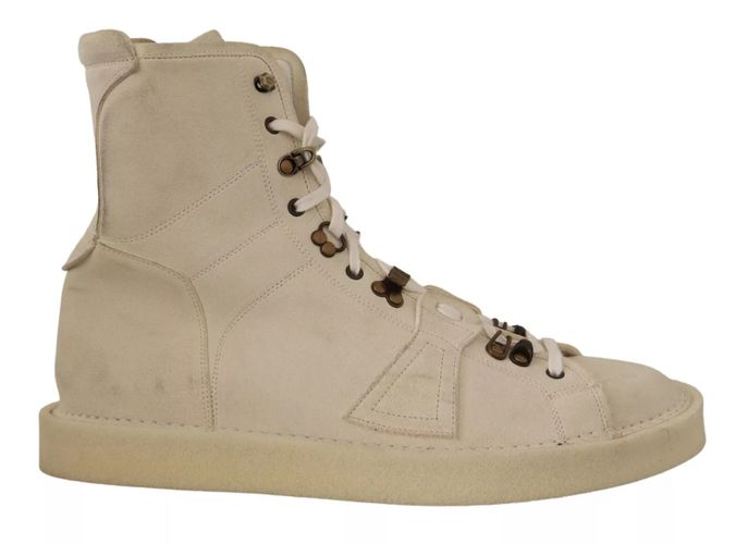 White Leather Lace Up Mens Men's Boots (Pre-Owned) - Dolce & Gabbana - Modalova