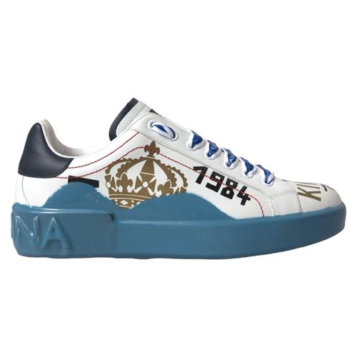 Blue Printed Portofino Melt Men's Sneakers - Dolce & Gabbana - Modalova