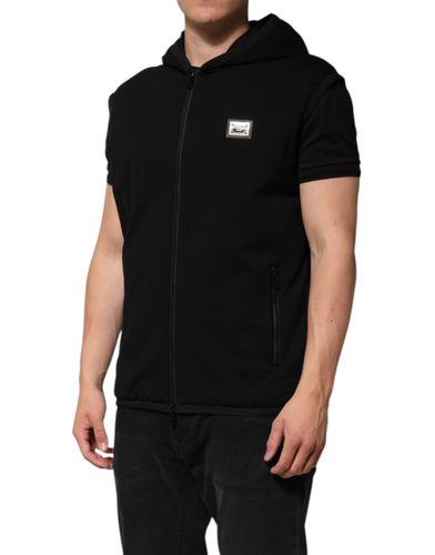Sleeveless Hooded Logo Plaque Men's Jacket - Dolce & Gabbana - Modalova