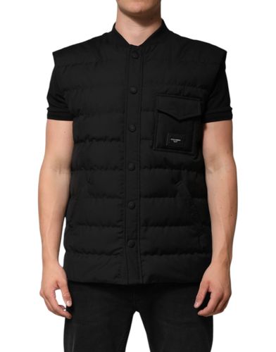 Sleeveless Parka Logo Plaque Men's Jacket - Dolce & Gabbana - Modalova