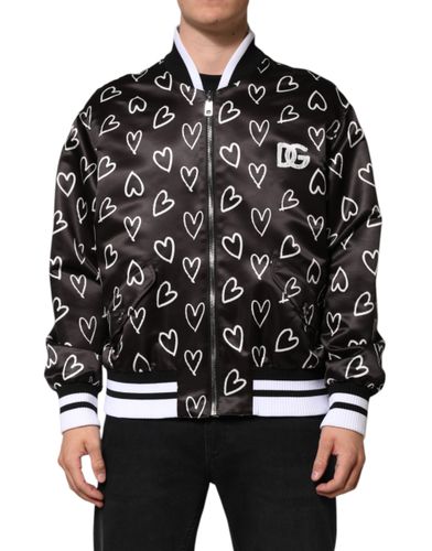 Polyester Heart Print Bomber Men's Jacket (Pre-Owned) - Dolce & Gabbana - Modalova