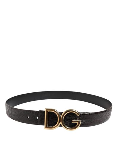Exotic Leather DG Logo Buckle Men's Belt - Dolce & Gabbana - Modalova