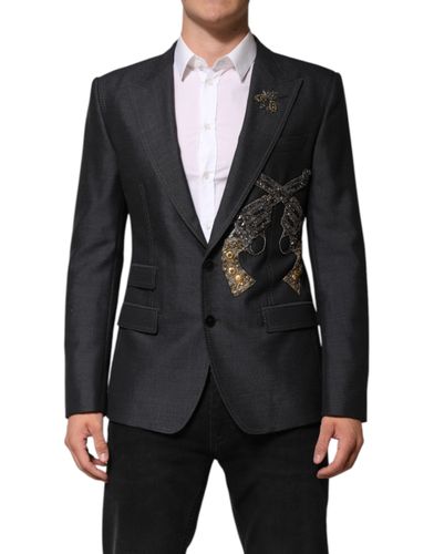 Bee Embroidery Wool Coat Men's Blazer - Dolce & Gabbana - Modalova