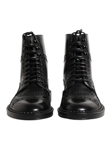 Leather Lace Up Mid Calf Boots Men's Shoes - Dolce & Gabbana - Modalova