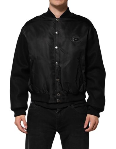 Polyester Logo Plaque Bomber Men's Jacket (Pre-Owned) - Dolce & Gabbana - Modalova