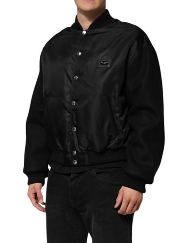 Polyester Logo Plaque Bomber Men's Jacket (Pre-Owned) - Dolce & Gabbana - Modalova