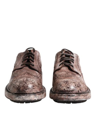 Leather Distressed Brogue Lace Up Men's Shoes (Pre-Owned) - Dolce & Gabbana - Modalova