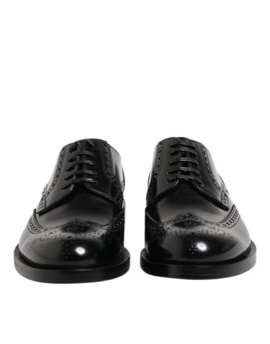 Leather Derby Wingtip Formal Men's Shoes - Dolce & Gabbana - Modalova
