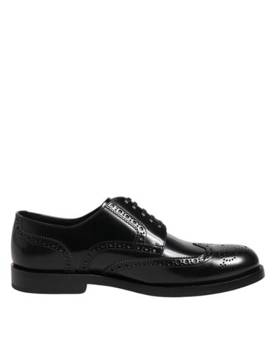 Leather Derby Wingtip Formal Men's Shoes - Dolce & Gabbana - Modalova