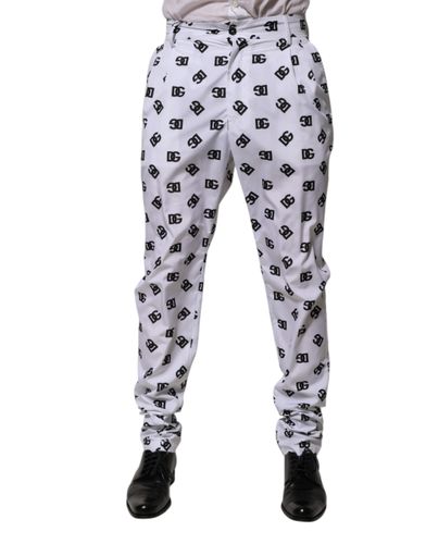 White Logo Cotton Skinny Denim Trouser Men's Pants - Dolce & Gabbana - Modalova