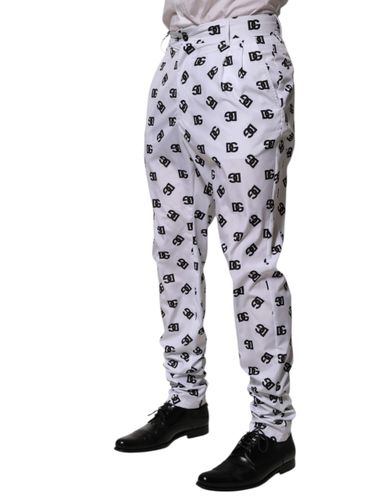 White Logo Cotton Skinny Denim Trouser Men's Pants - Dolce & Gabbana - Modalova