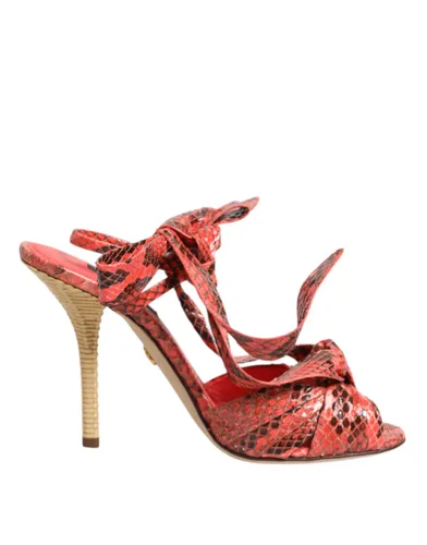 Python Leather Heels Sandals Women's Shoes - Dolce & Gabbana - Modalova