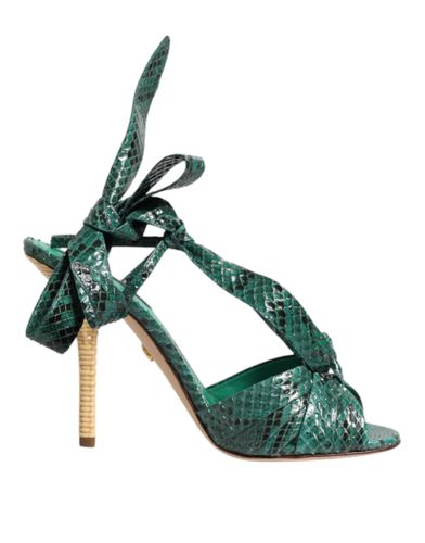 Python Leather Heels Sandals Women's Shoes - Dolce & Gabbana - Modalova