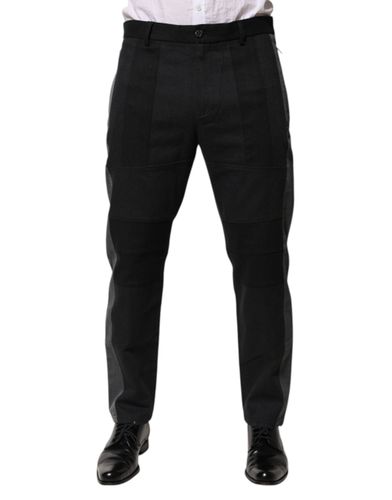 Black Gray Cotton Dress Formal Trouser Men's Pants - Dolce & Gabbana - Modalova