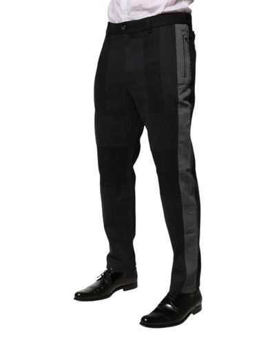Black Gray Cotton Dress Formal Trouser Men's Pants - Dolce & Gabbana - Modalova