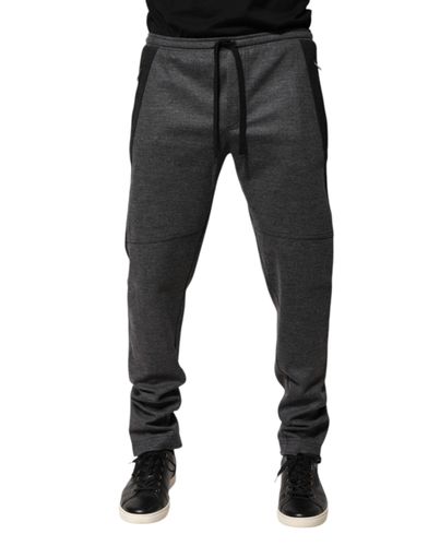 Black Wool Blend Jogger SweatMen's Men's Pants - Dolce & Gabbana - Modalova