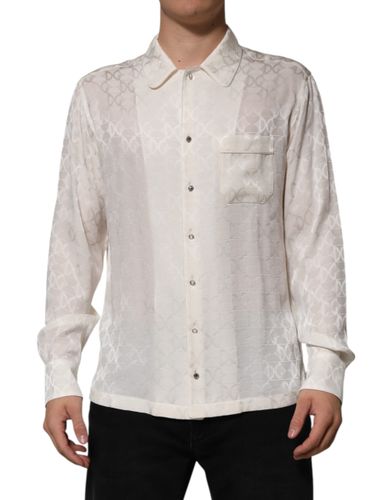 Silk DG Logo Print Long Sleeves Men's Shirt - Dolce & Gabbana - Modalova