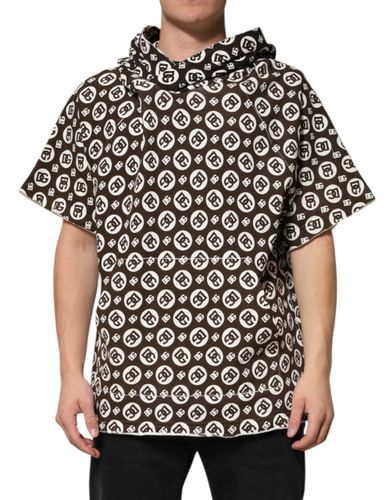 White DG Logo Short Hoodie Men's Sweater - Dolce & Gabbana - Modalova