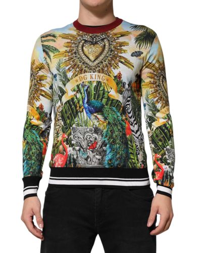 Tropical Heart Crown Silk Pullover Men's Sweater - Dolce & Gabbana - Modalova