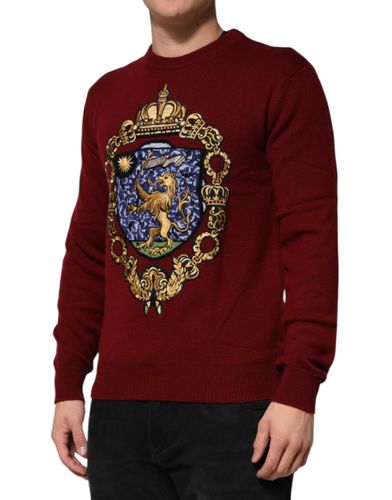 Cashmere Lion Crest Pullover Men's Sweater - Dolce & Gabbana - Modalova