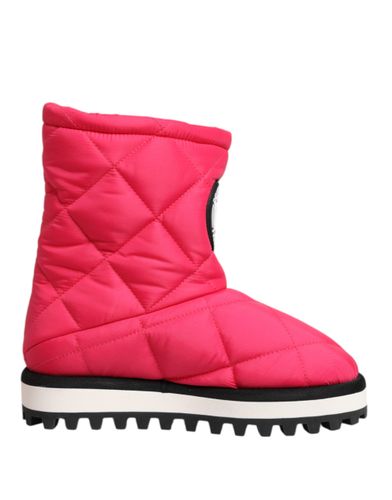 Pink White Viscose Padded Mid Calf Boots Women's Shoes - Dolce & Gabbana - Modalova