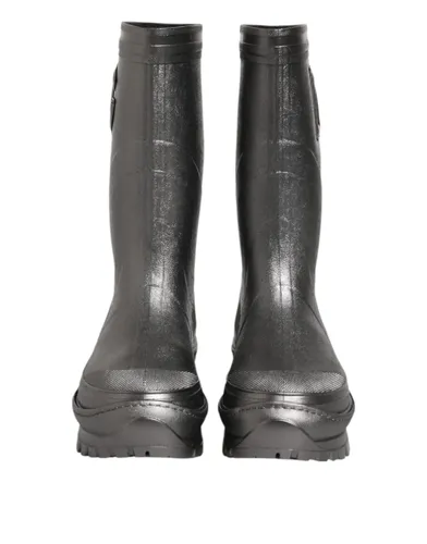 Black Argento Pull On Rain Boots Women's Shoes (Pre-Owned) - Dolce & Gabbana - Modalova